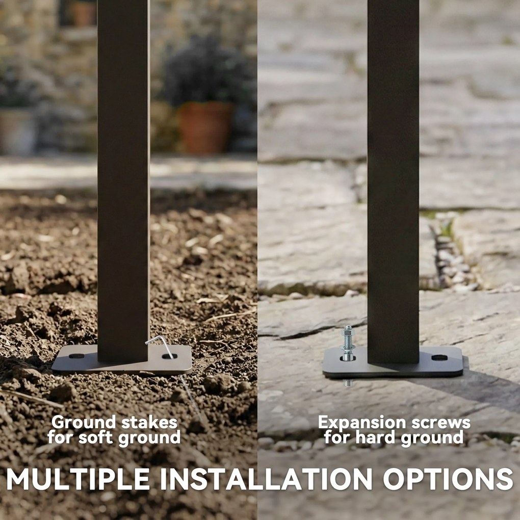 Outsunny Zadaszenie tarasowe Pergola ok. 4x3m z regulowanym dachem, montaż ścienny UV30+, kremowobiały | Aosom PL