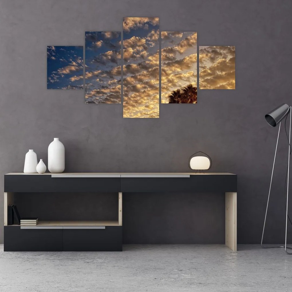 Obraz - palmy pośród chmur (125x70 cm)
