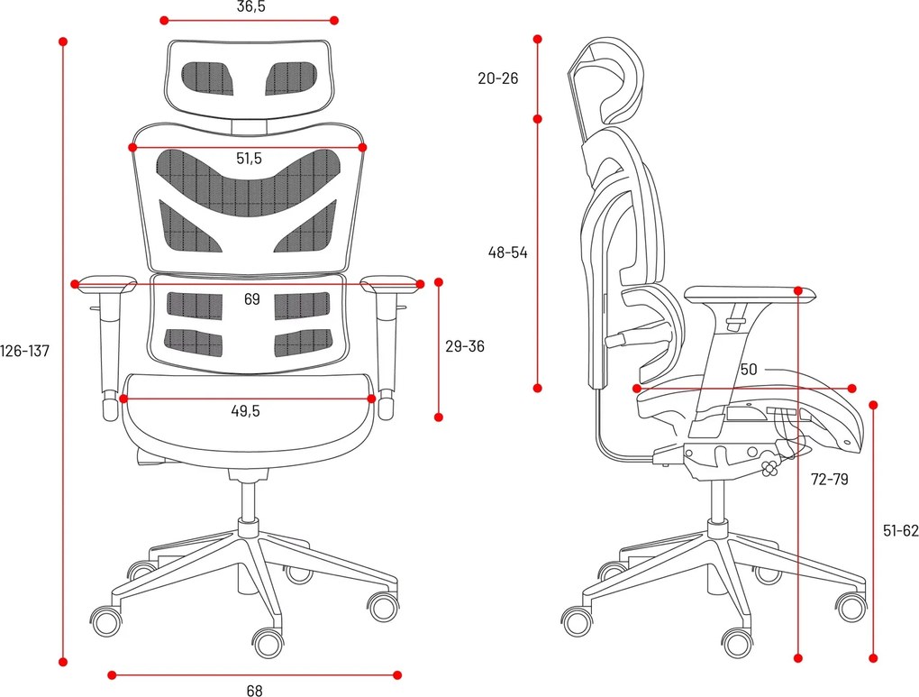 Krzesło biurowe Diablo V-Commander, zgodne z normą BHP, kolor czarno-szary