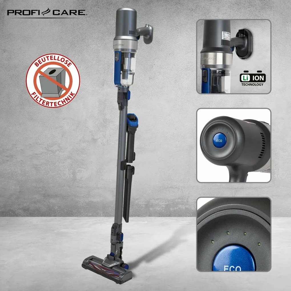 ProfiCare BS 3085 A odkurzacz pionowy bezprzewodowy, niebieski