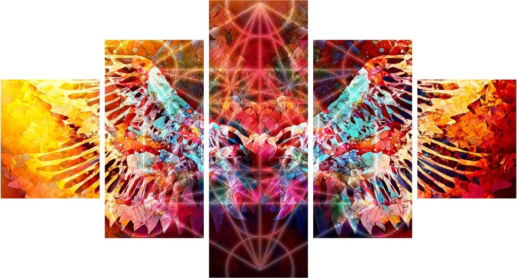 Obraz - Merkaba ze skrzydłami, abstrakcja (125x70 cm)