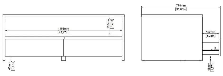 Biało-naturalny stolik 60x120 cm Next – Tvilum