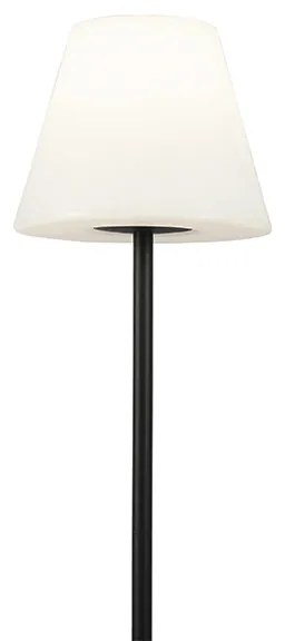 Zewnetrzna Lampa podłogowa zewnętrzna czarna z białym kloszem IP65 25 cm - VirginiaDesignerski Oswietlenie zewnetrzne