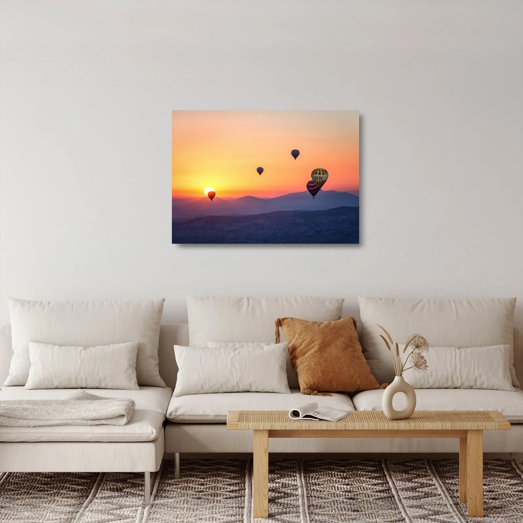 Obraz na szkle - balony na ogrzane powietrze (70x50 cm)