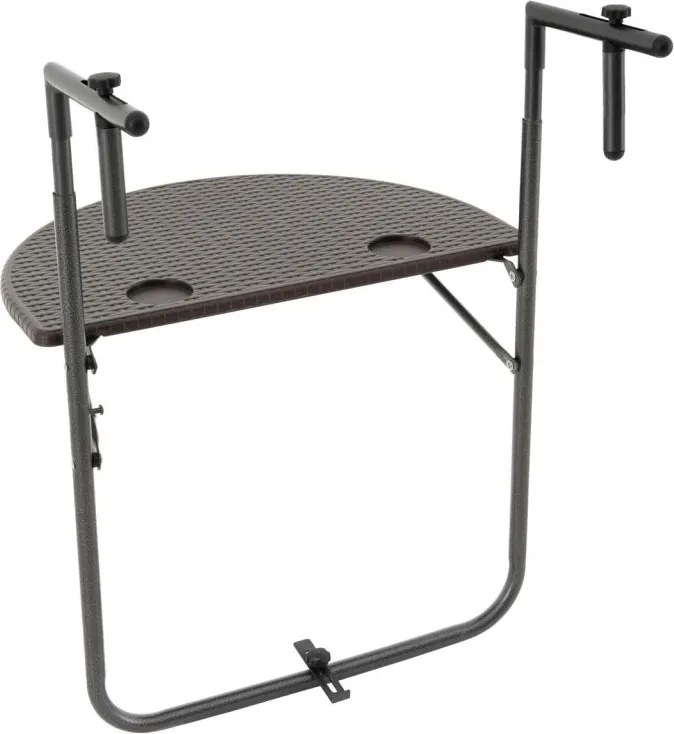 Wiszący rattanowy składany stół - brązowy