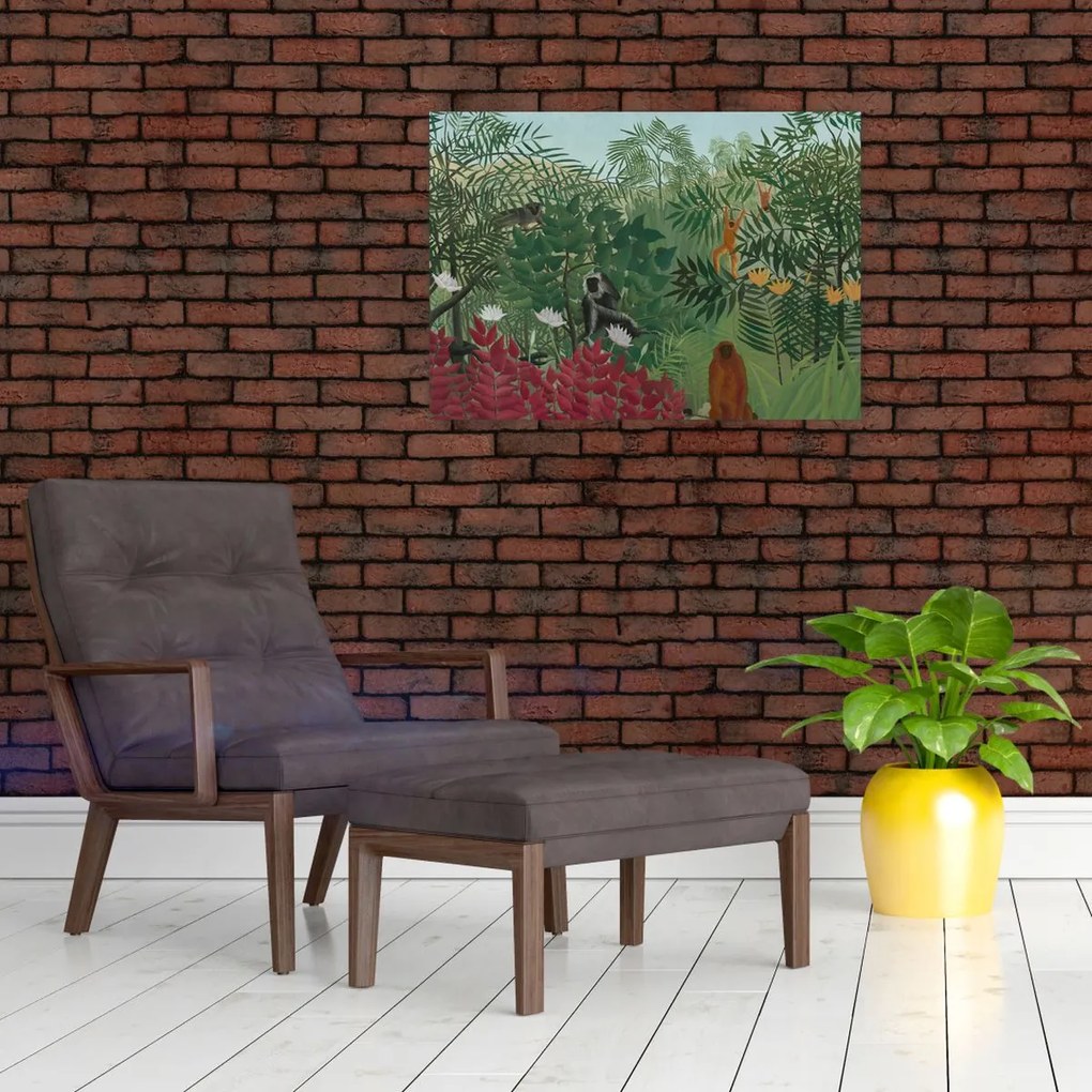 Obraz - Henri Rousseau, Tropical Forest with Monkeys, reprodukcje (70x50 cm)