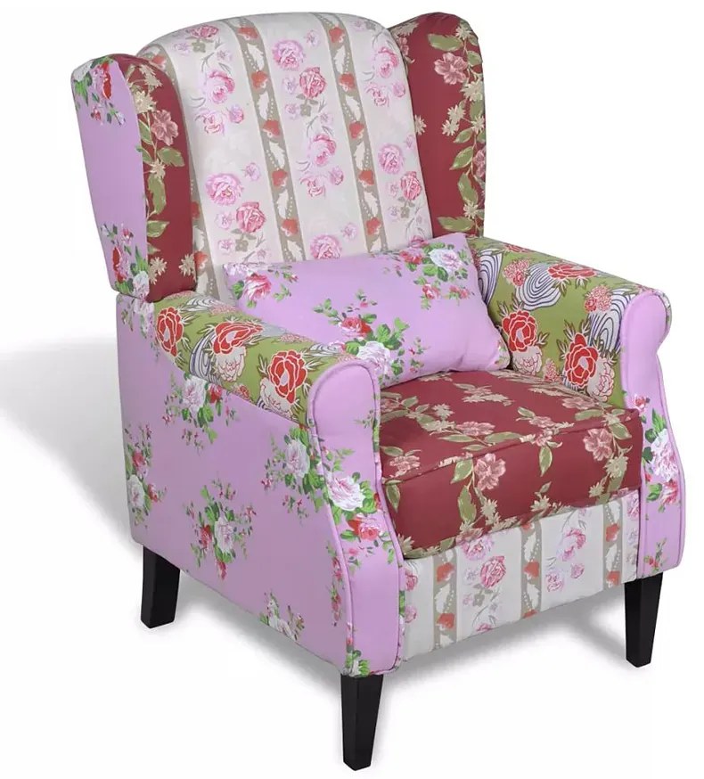 Patchworkowy fotel uszak H4-W61