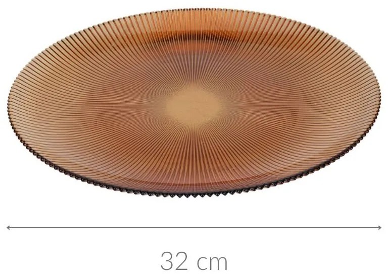 Prążkowany talerz płaski AMBER, Ø 32 cm