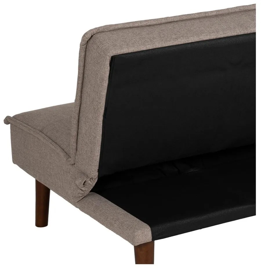 Szarobeżowa rozkładana sofa z tkaniny szenilowej 181 cm – Ixia