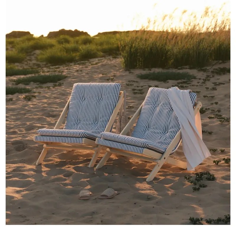 Fotel rozkładany Karup Design Boogie Raw/Beach Blue