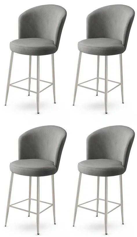 Zestaw krzeseł barowych Fora Grey and Chrome, 4szt., 4 szt.