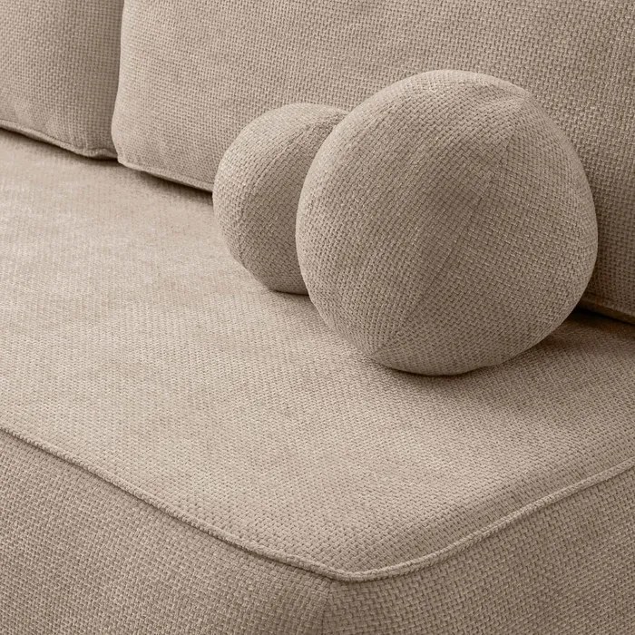 Sofa z Funkcją Spania ARVETO Beżowa Szenil Nowoczesna