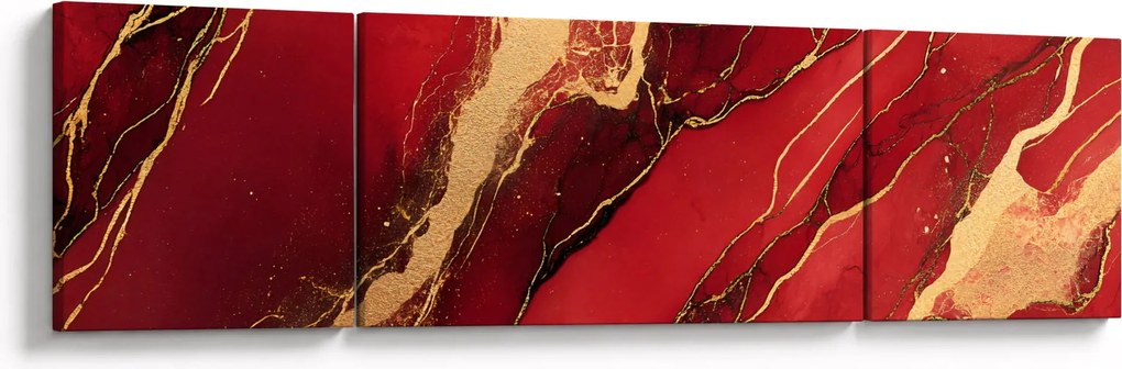 Obraz - Czerwono-złoty marmur (170x50 cm)