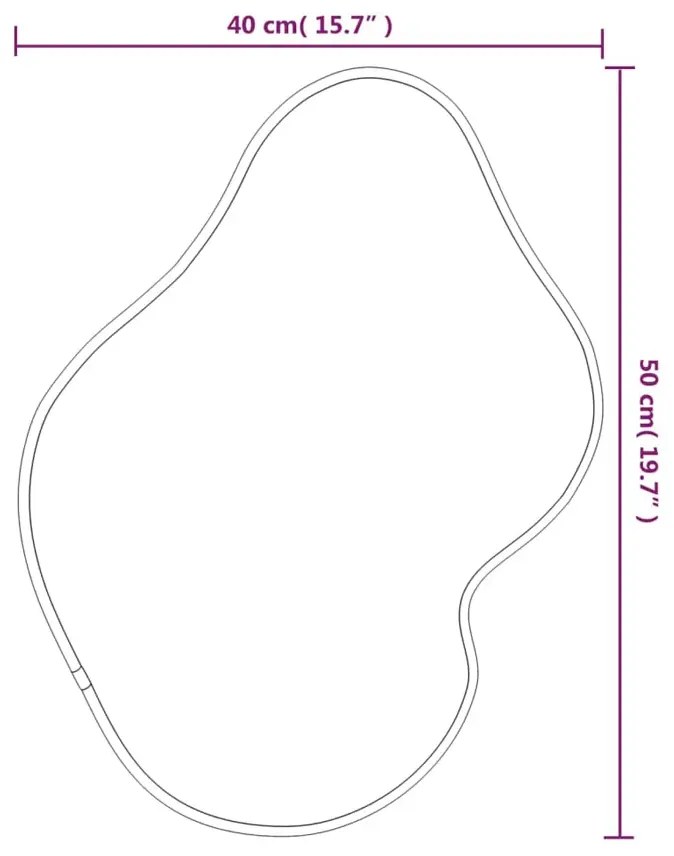 Czarne nieregularne lustro wiszące 50x40 cm Z5-M98