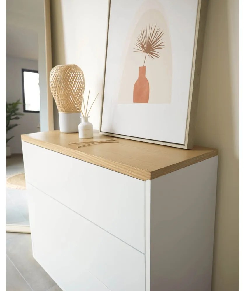 Biała niska komoda 90x75 cm Abilen – Kave Home