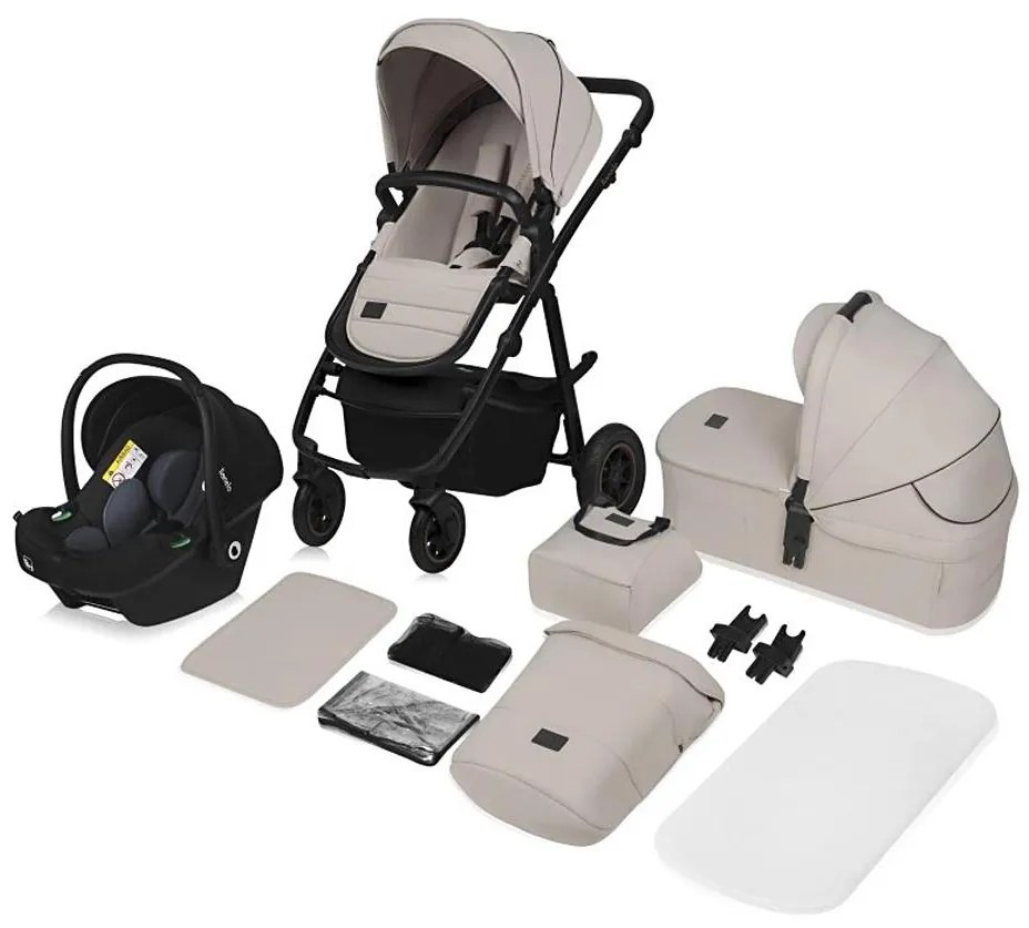 Lionelo - Wózek 3w1 AMBER PLUS Beige Sand