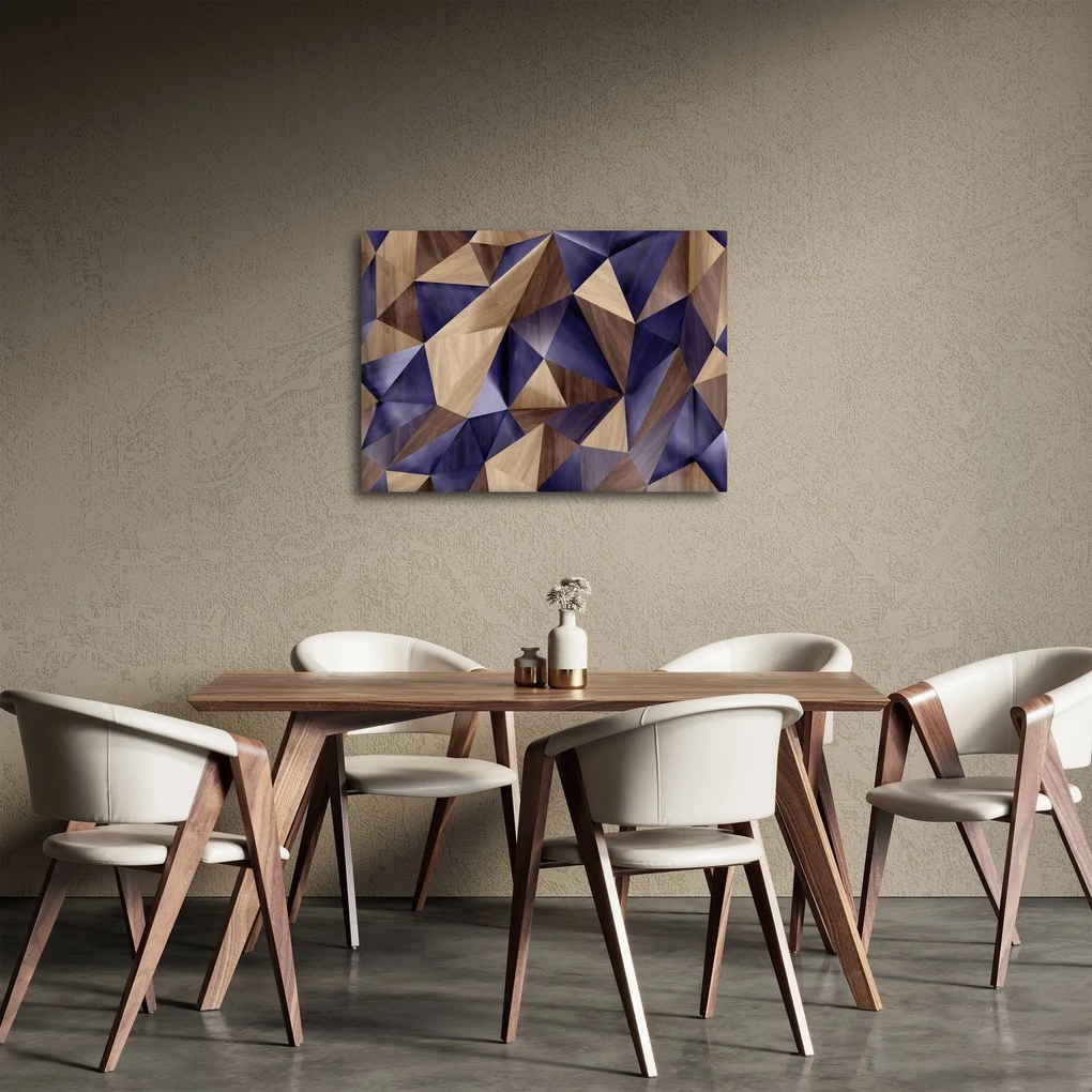 Obraz - 3D drewniane trójkąty (70x50 cm)