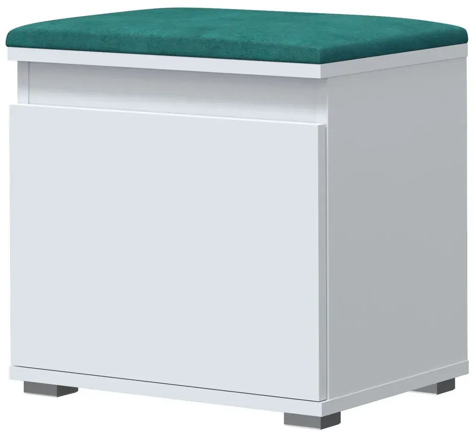 Minimalistyczna szafka na buty z siedziskiem biały + zielony G2-D00