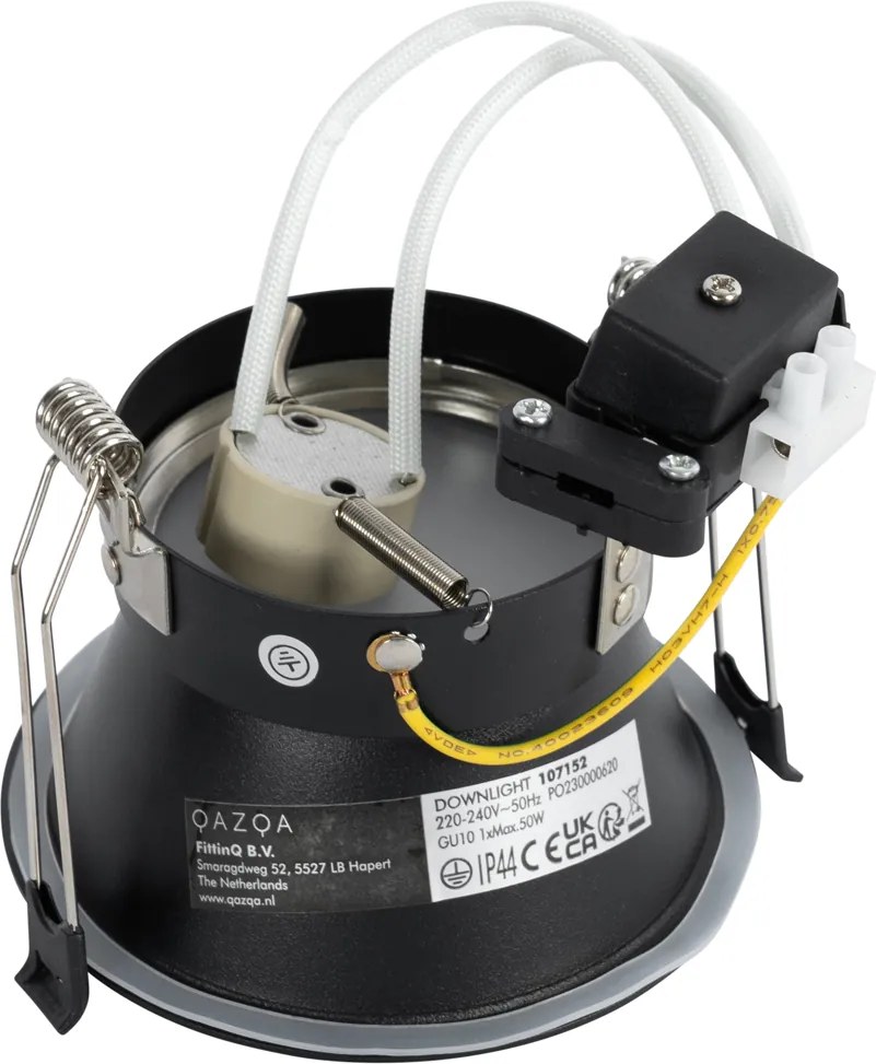 Zestaw 6 czarnych wpuszczanych reflektorów GU10 70 mm IP44 - Dept