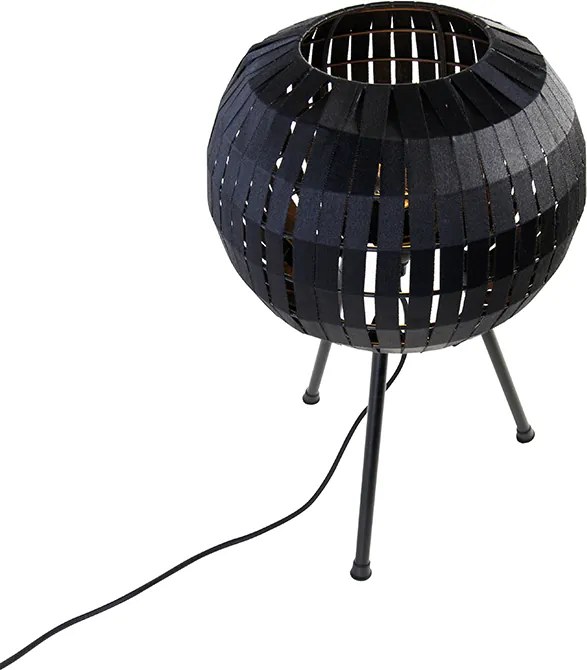 Nowoczesna lampa stołowa na trójnogu czarna - Zoë