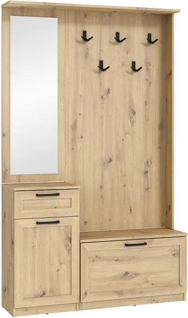 Komplet mebli do przedpokoju z komodą Niko 041-D78 dąb Artisan