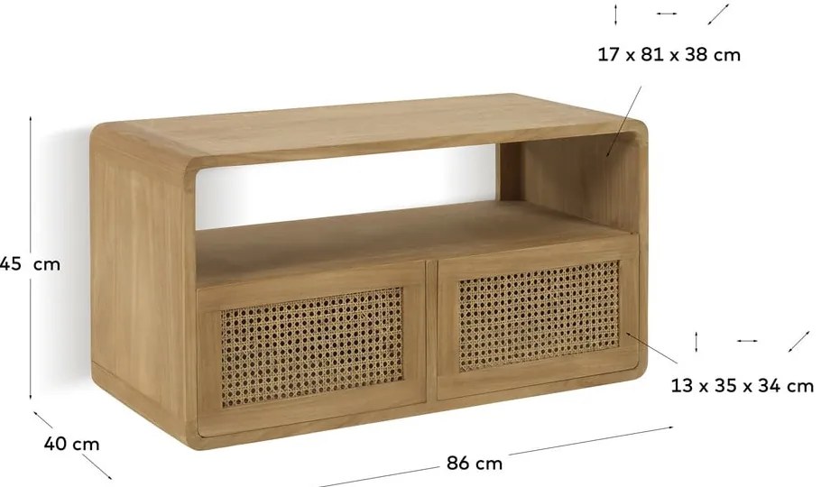 Szafka pod umywalkę z drewna tekowego Kave Home Sabiela
