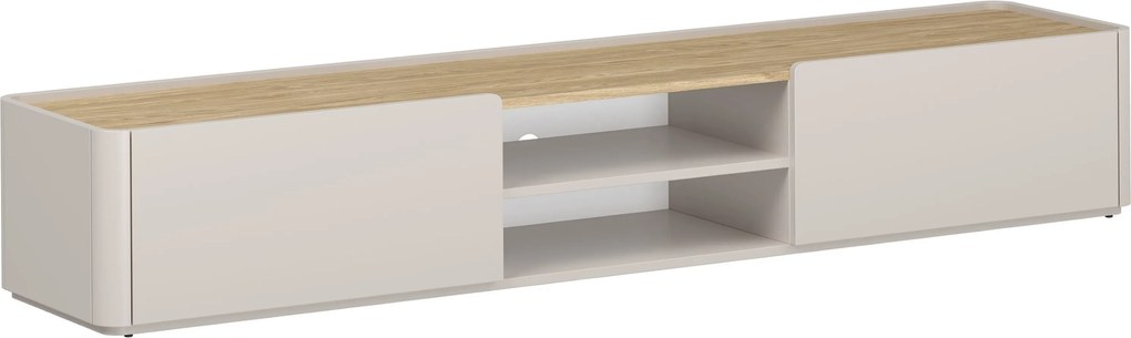 Szafka RTV Elivo 220 cm z szufladą - kaszmir / dąb olejowany