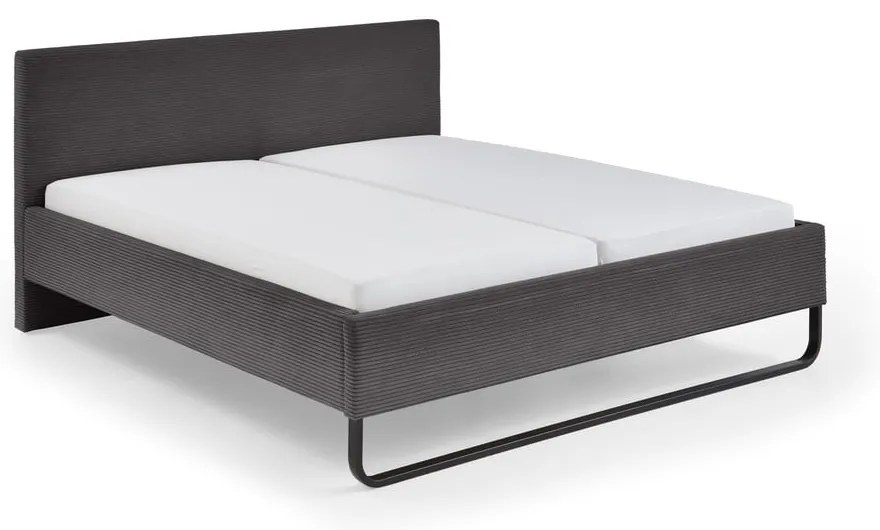 Szare tapicerowane łóżko dwuosobowe 180x200 cm Swing – Meise Möbel