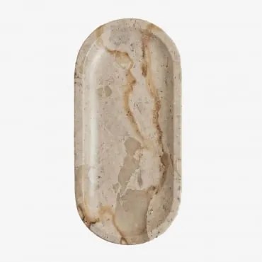 Taca Dekoracyjna Z Naturalnego Kamienia Ceranova Marmur Beżowy Panther & ↔︎ 25 Cm - Sklum