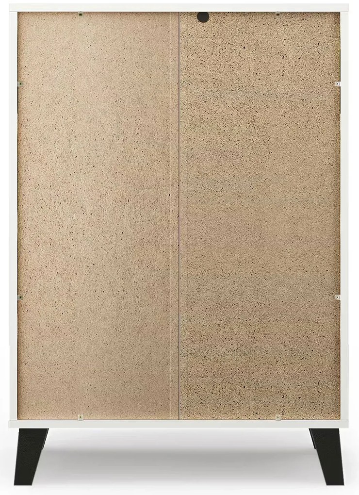 Komoda z 4 szufladami w stylu skandynawskim biały + dąb artisan K7-K98