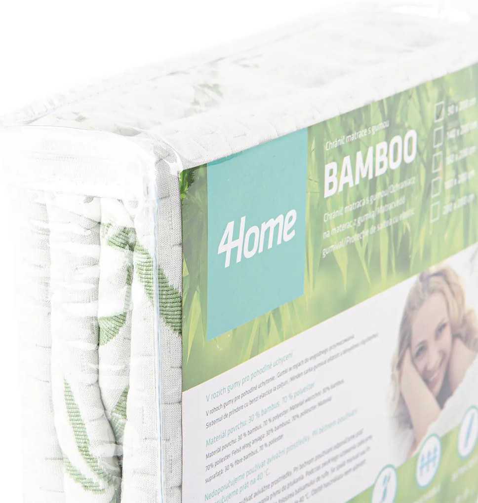 4Home Bamboo Ochraniacz na materac z gumką, 90 x 200 cm
