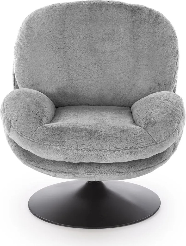 Obrotowy fotel wypoczynkowy z pluszowej tkaniny Shell Halmar