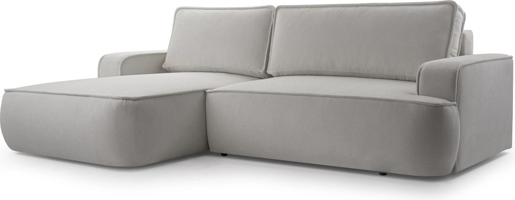 Masseno Narożnik SOLO z funkcją spania i pojemnikiem na pościel Narozniki L, Rozkładana sofa - Szary, GERRA 65