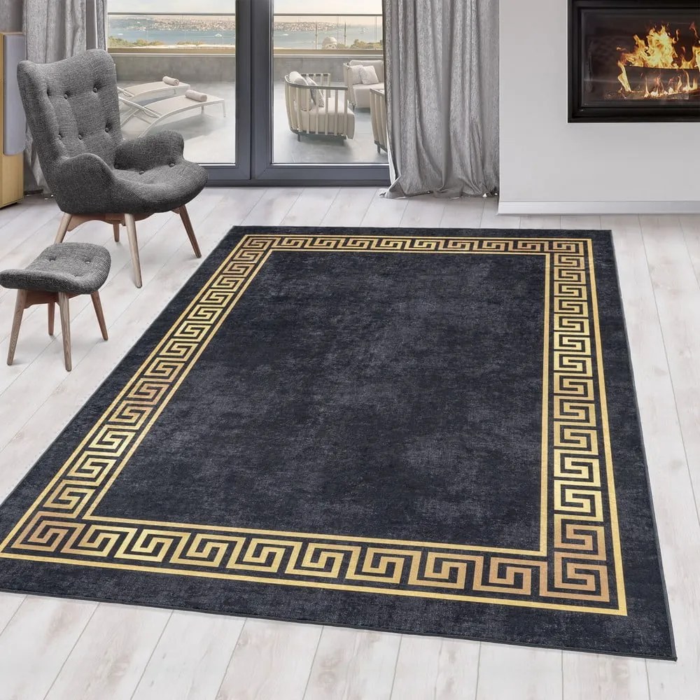 Antracytowy dywan odpowiedni do prania 80x150 cm Fiesta – Ayyildiz Carpets