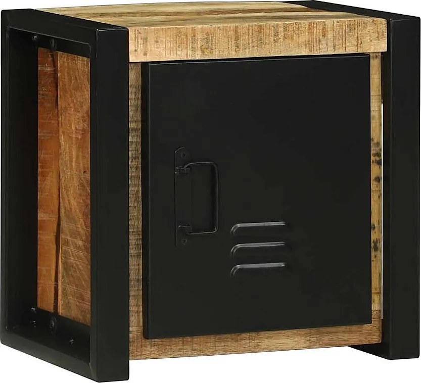 Szafka Łazienkowa Ścienna z Litego Drewna Mango - Styl Przemysłowy - Brązowa 40x30x40 cm