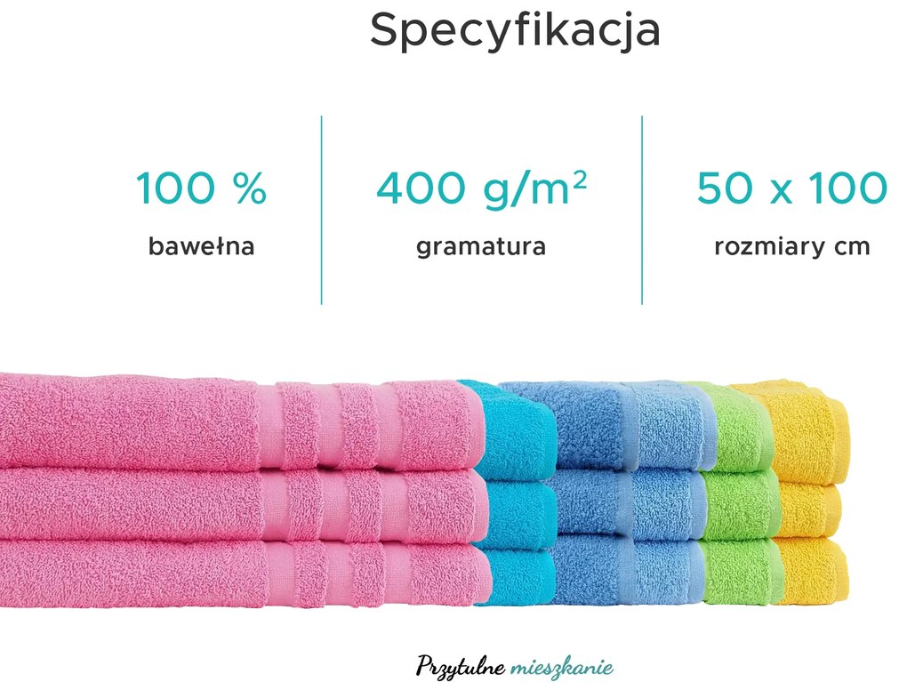 Ręcznik LINEA 50x100 cm zielony, 100% bawełna