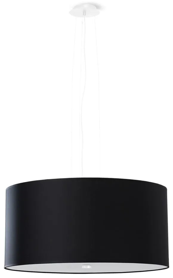 Czarna lampa wisząca z tekstylnym kloszem ø 50 cm Volta – Nice Lamps