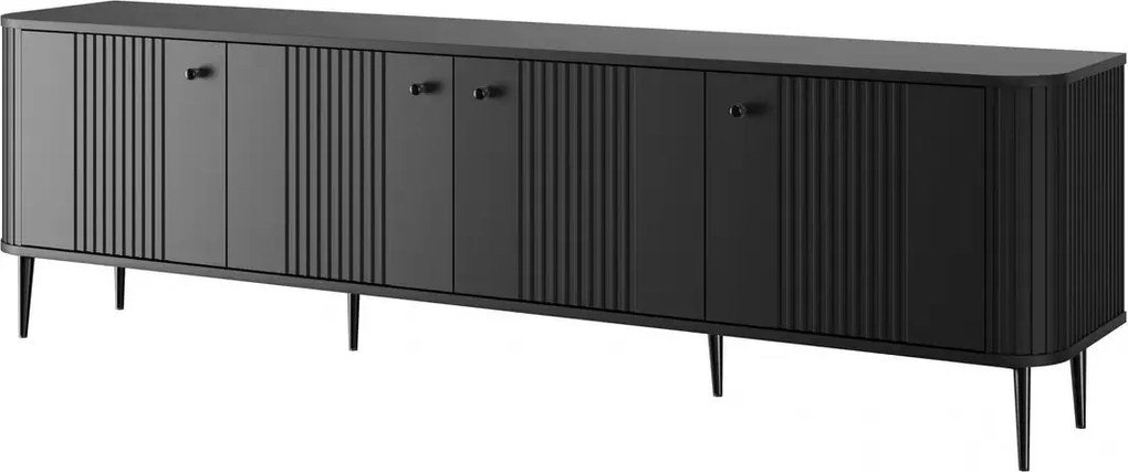 Szafka RTV Vesper 4D 187 cm - czarny / czarne nogi