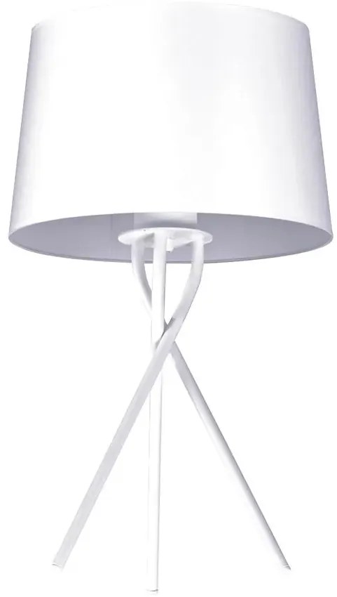 Biała lampa stołowa abażurowa - S913 R3-M17
