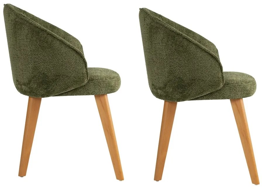 Zestaw krzeseł do jadalni Bentley Green and Dark Oak, 2 szt.