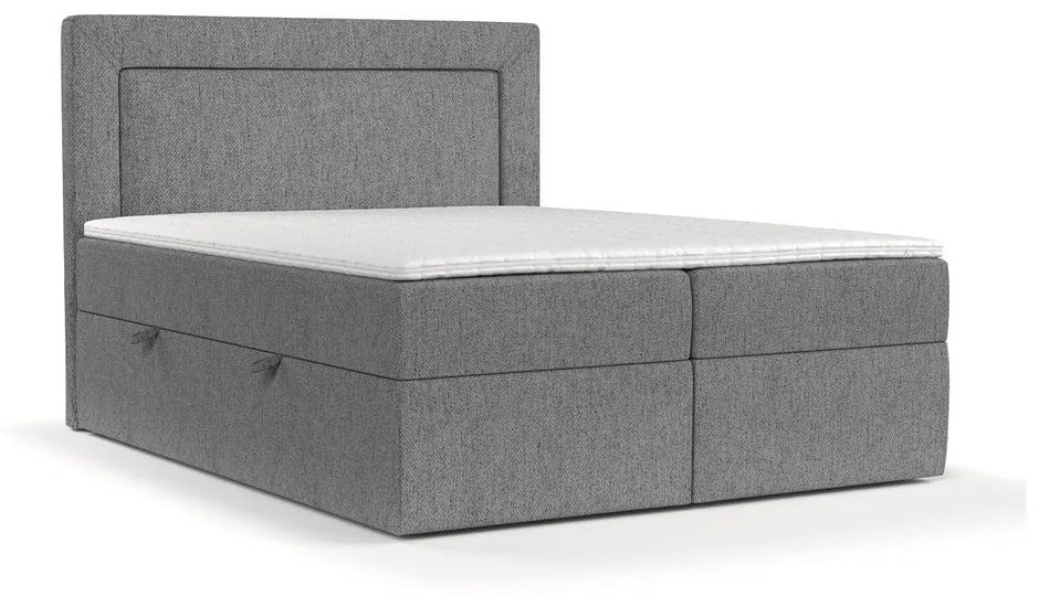 Szare łóżko boxspring ze schowkiem 180x200 cm Imagine – Maison de Rêve