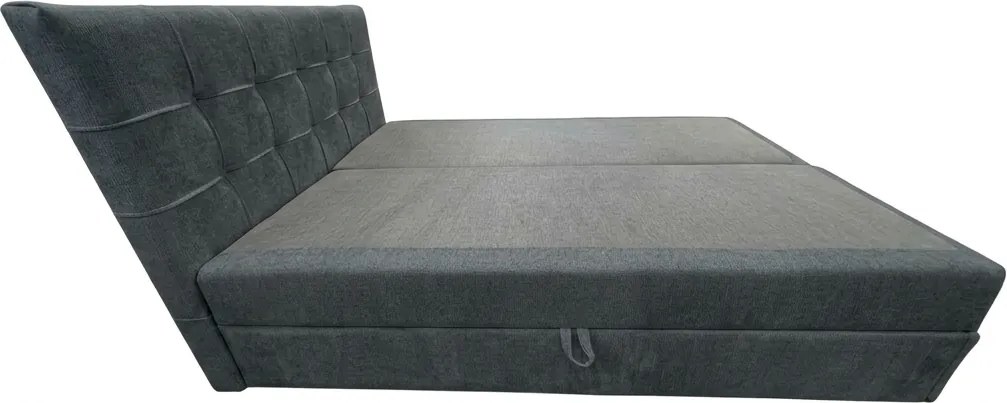Tapicerowane łóżko kontynentalne DIRELIS VIBE 140x200 cm ciemnoszare Materac: Materac sprężynowy Bonell