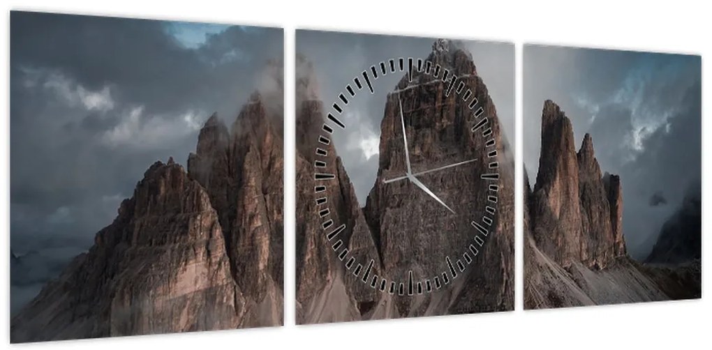 Obraz - Trzy Zęby, Włoskie Dolomity (z zegarem) (90x30 cm)