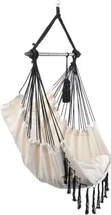 MIADOMODO Wiszący fotel bujany, beżowy