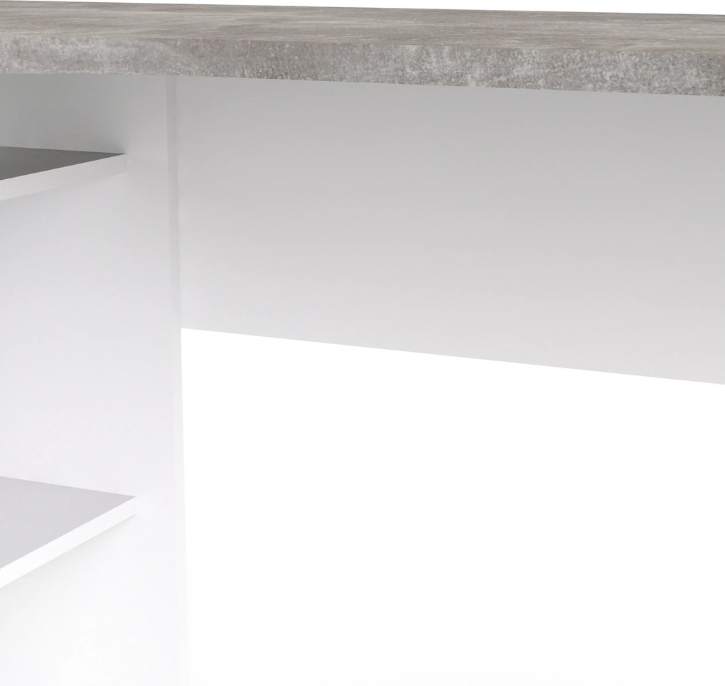 Biurko narożne Function 118 biały/beton