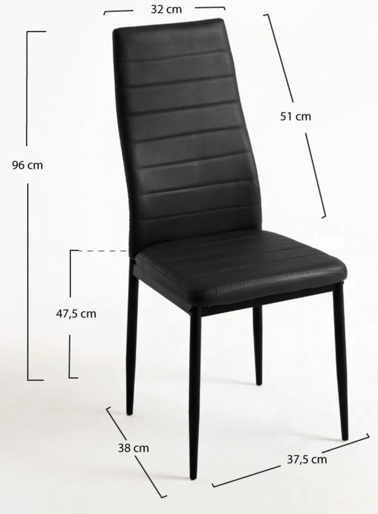 Pakiet 4 krzese Lauter ze sztucznej skóry