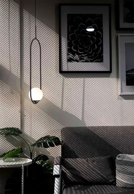 Lampa wisząca elipsa z białym kloszem - A198-Karox