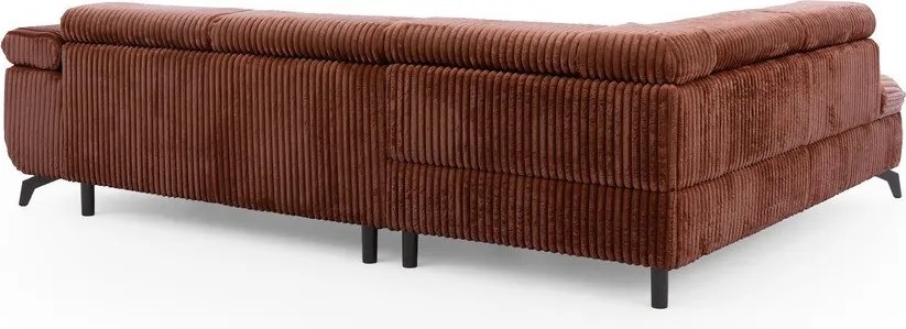 Sztruksowy narożnik w kolorze terakoty (lewostronny/w kształcie litery L) Marbeya – Ropez