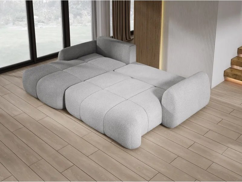 Narożnik COCO z funkcją spania, poduszkami i pojemnikiem NowOrNever 83 Popielaty