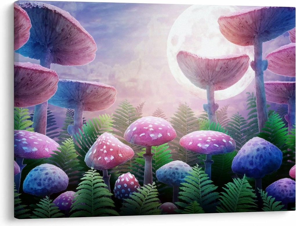 Obraz - Grzyby w pełni księżyca, grafika (70x50 cm)